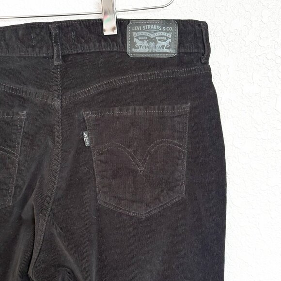 Levi's 724 Classic Straight Corduroy Jeans Size 29 Black Pants Mid Rise - Picture 5 of 9